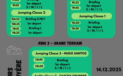 Concours agility 14.12.2025 – Planning